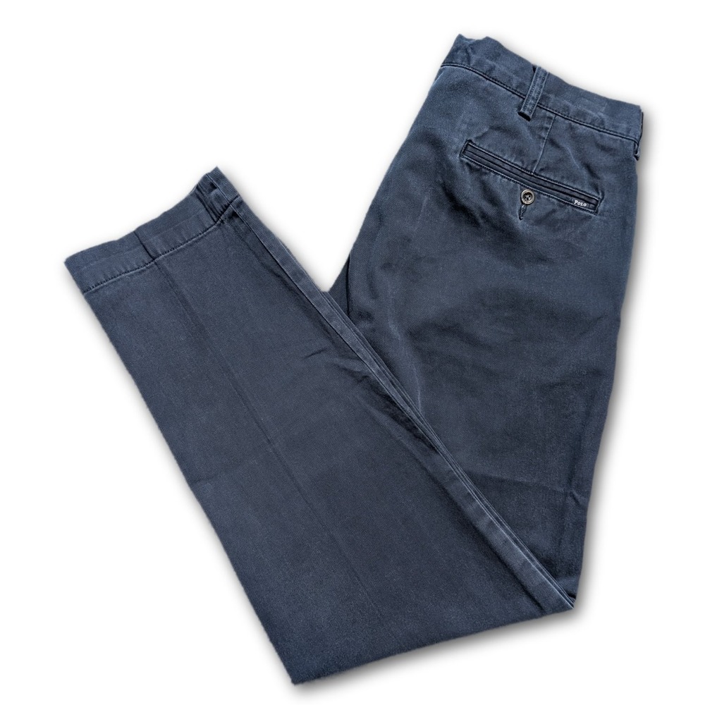 Polo Ralph Lauren Mens Pants Navy 34x30 Slim Fit Twill Pockets Belt Loops Chinos